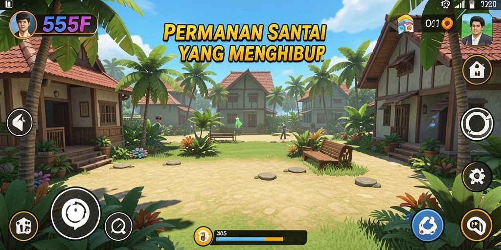 Screenshot gameplay 555F menampilkan keseruan dalam memainkan game casual.