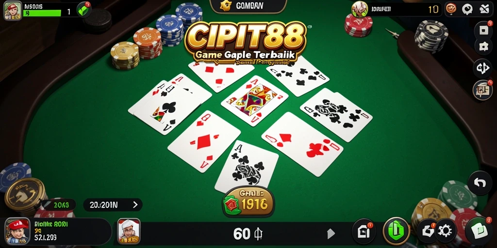 Tampilan seru dan interaktif dari gameplay Gaple di CIPIT88.