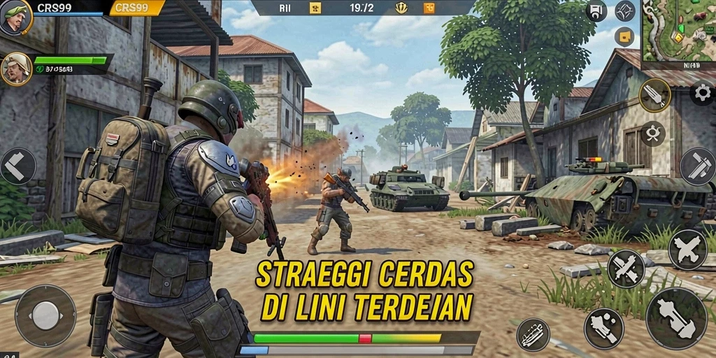 Tampilan gameplay seru dari game strategi CRS99 dengan aksi taktis.