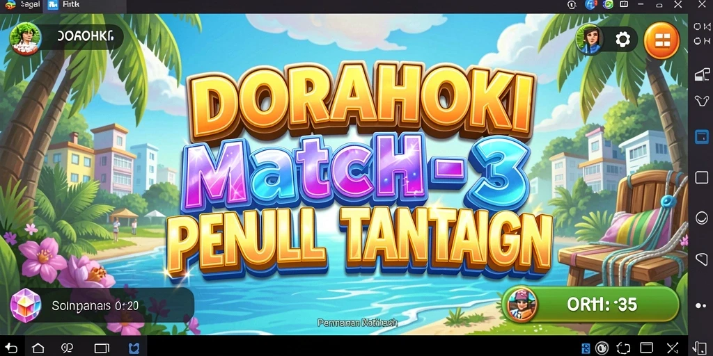 Menampilkan gameplay DORAHOKI yang seru dan penuh warna.