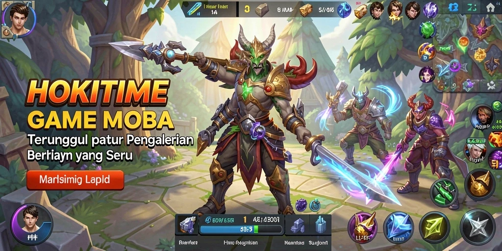Tampilan gameplay HOKITIME yang mendebarkan dalam pertempuran tim.