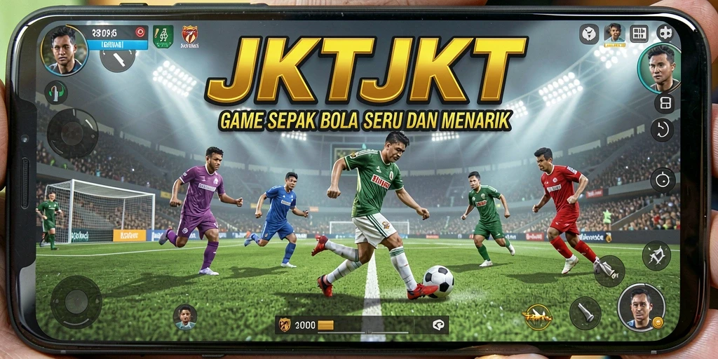 Tampilan gameplay seru di JKTJKT yang menghadirkan keseruan sepak bola.