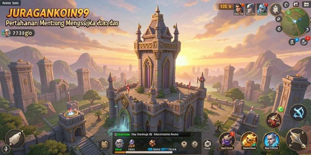 Tampilan gameplay <strong>JURAGANKOIN99</strong> yang menarik dalam mode Tower Defense.