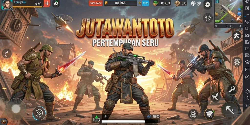 Gameplay seru JUTAWANTOTO dalam pertempuran Battle Royale.