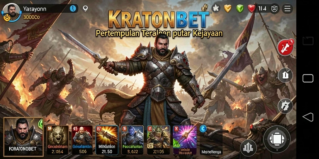 Screenshot gameplay seru dari KRATONBET dalam pertempuran Battle Royale.