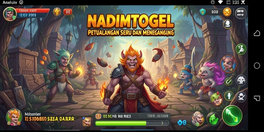 Screenshot utama NADIMTOGEL menampilkan aksi petualangan yang seru.