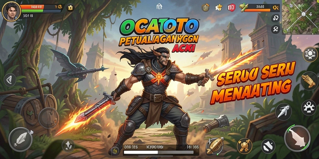 Tampilan gameplay OCATOTO yang penuh aksi dan petualangan seru.