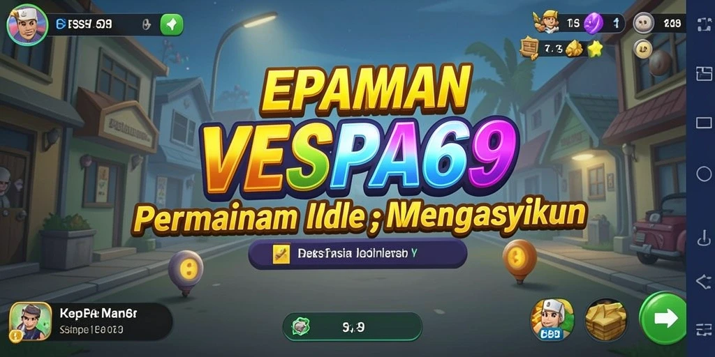 Tangkapan layar VESPA69 menampilkan gameplay idle yang menarik dan interaktif.