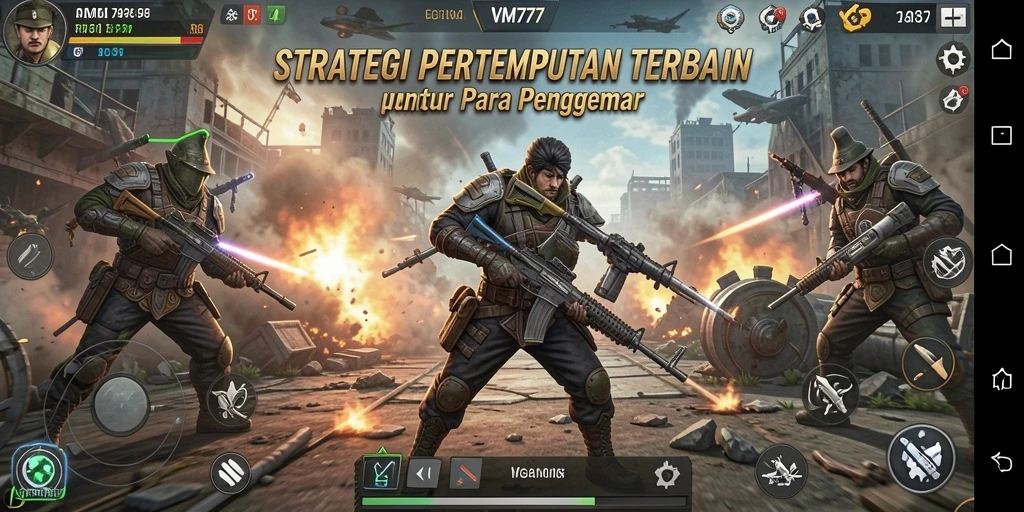 Tampilan gameplay strategis yang menegangkan dan mengesankan.