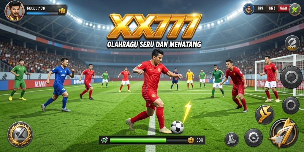 Screenshot utama XXX777 menampilkan aksi intens dalam permainan olahraga.